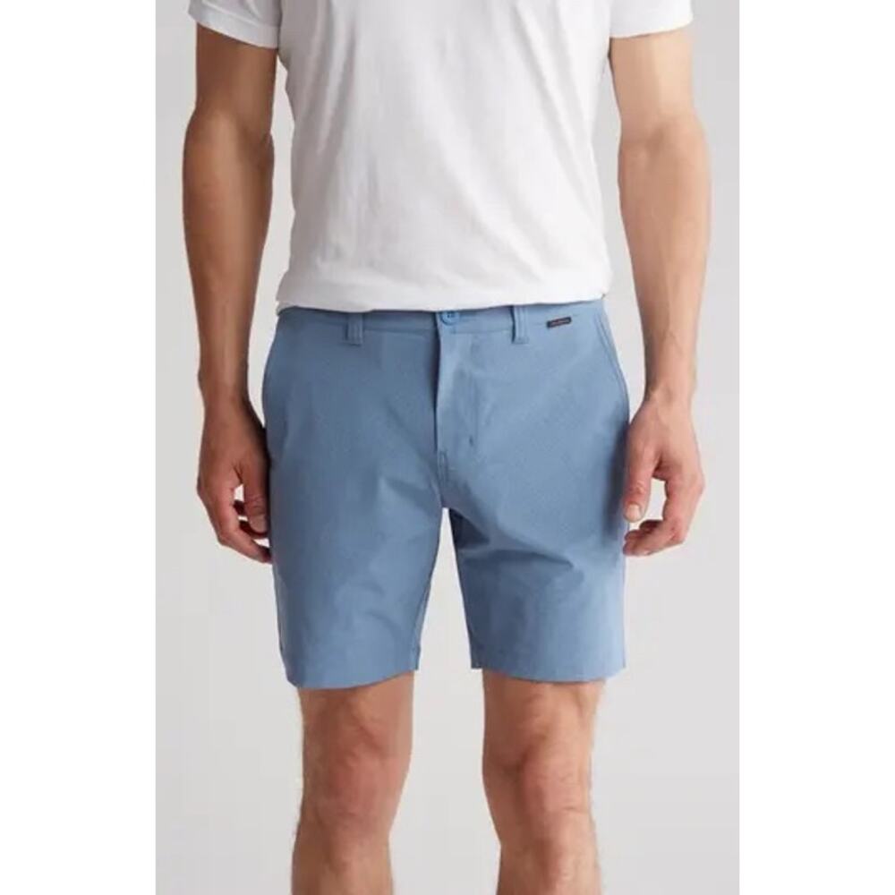 Travis Mathew Beck Golf Shorts Size 34 Light Blue 9.5" Inseam Casual Golf Beach